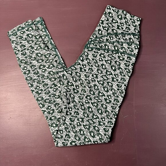 Buffbunny Collection Green Leopard Print Leggings XS - Picture 1 of 7